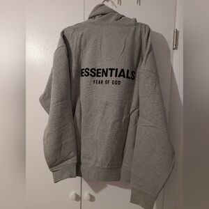 Essentials Heather Gray Hoodie Dark Oatmeal Size Large